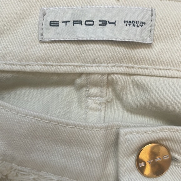 Etro Jeans beige with colored stitching - Picture 8 of 8